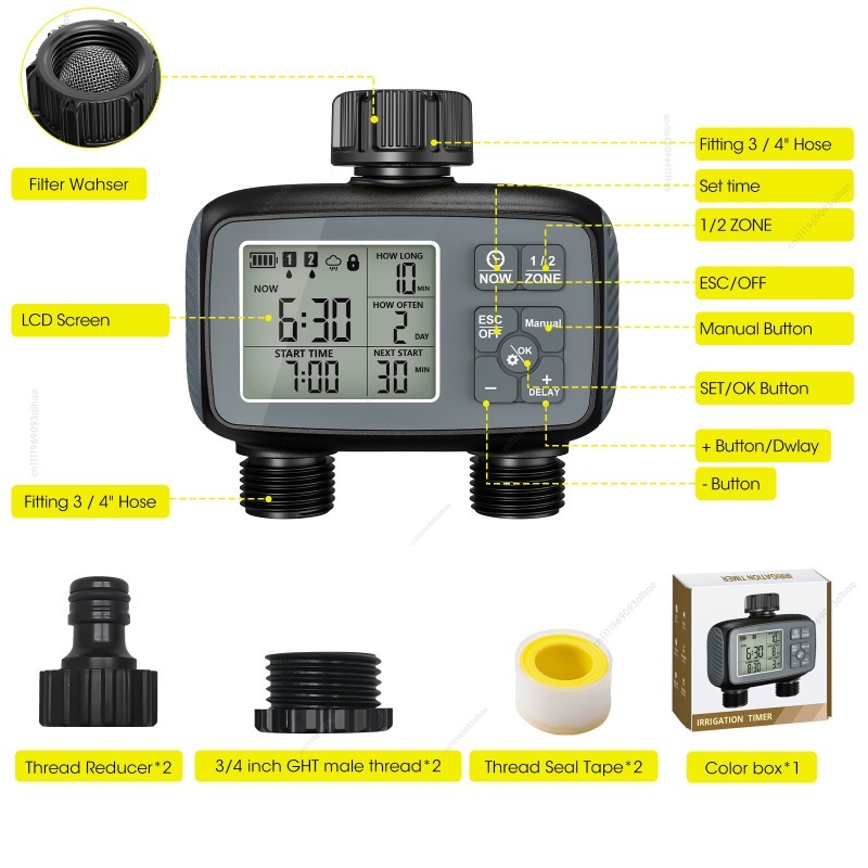 ตัวตั้งเวลาสำหรับระบบชลประทานอ - Timer Dual Outlet บทวิจารณ์และราคา